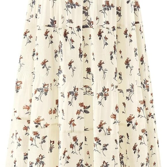 Maxi Skirts for Women Pleated Long Flowy Chiffon Elastic Waist Tiered A Line Ski - Picture 4 of 7